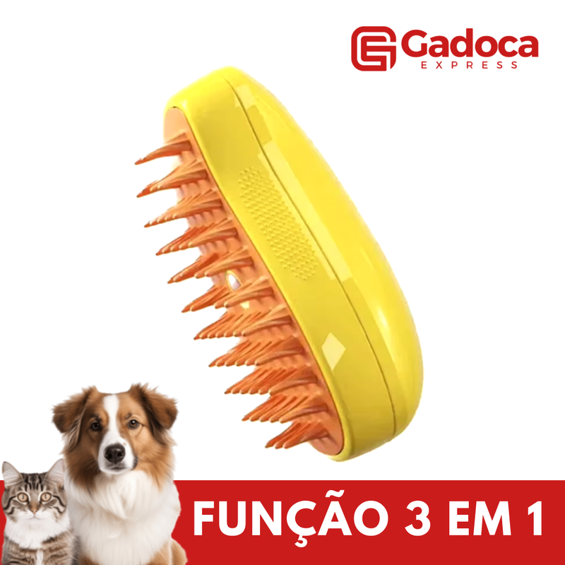 Escova a Vapor PetVida Recarregável para Cães e Gatos