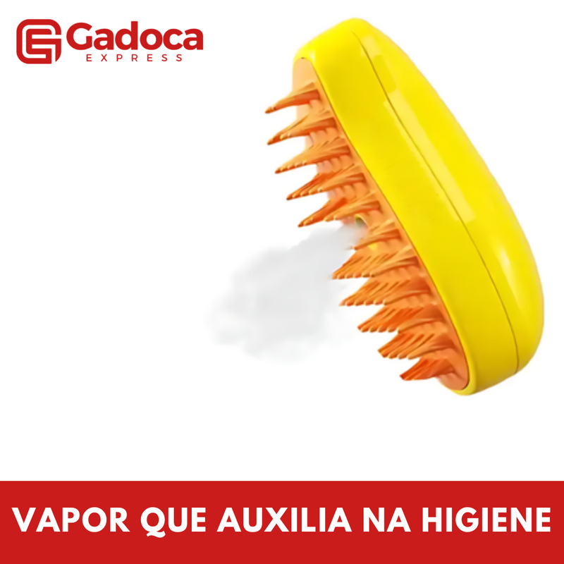 Escova a Vapor PetVida Recarregável para Cães e Gatos