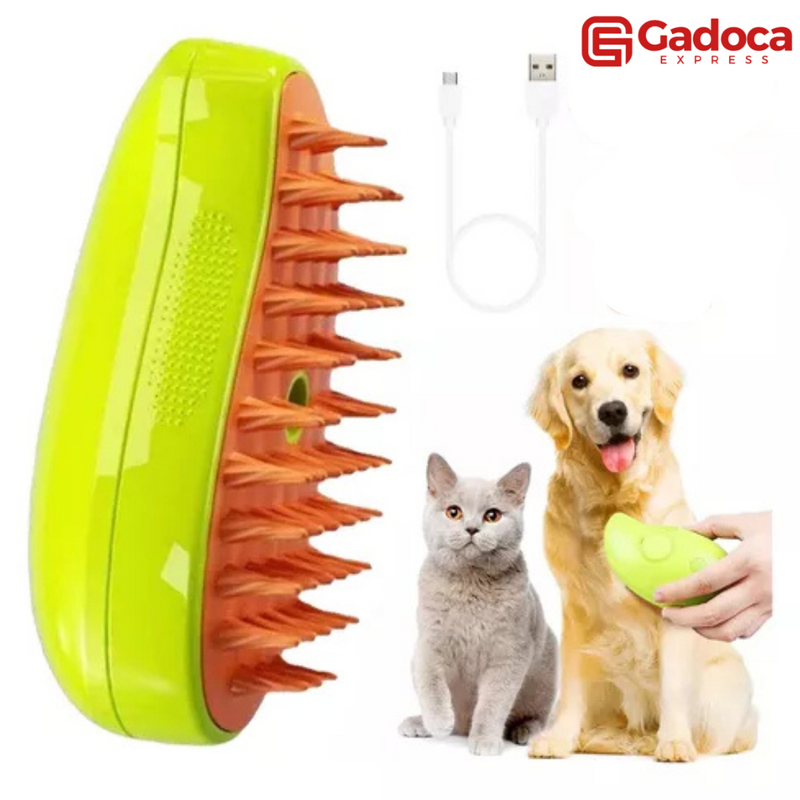 Escova a Vapor PetVida Recarregável para Cães e Gatos